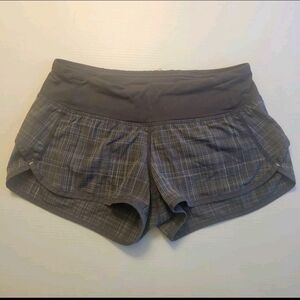 Lululemon Speed Shorts Gray Plaid size 2
